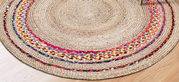 Ntural Jute & Multi Rugs 2x2ft - Image 2