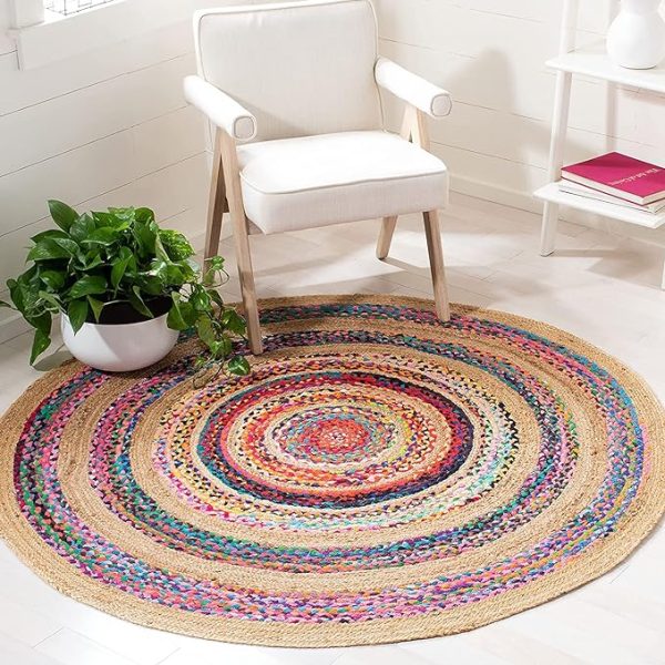 Ntural Jute & Multi Attractive Rugs 2x2ft