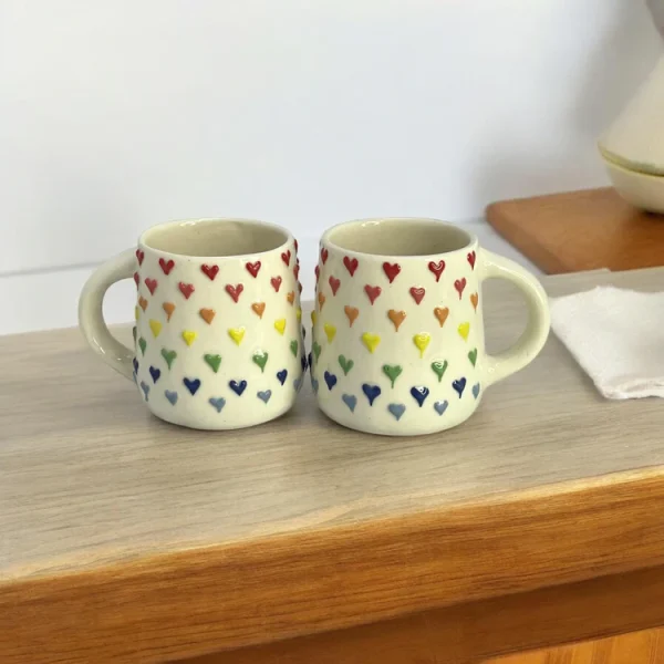 Clayful Homes COLORFUL HEARTS MUGS – Handmade Ceramic Mugs - Image 2