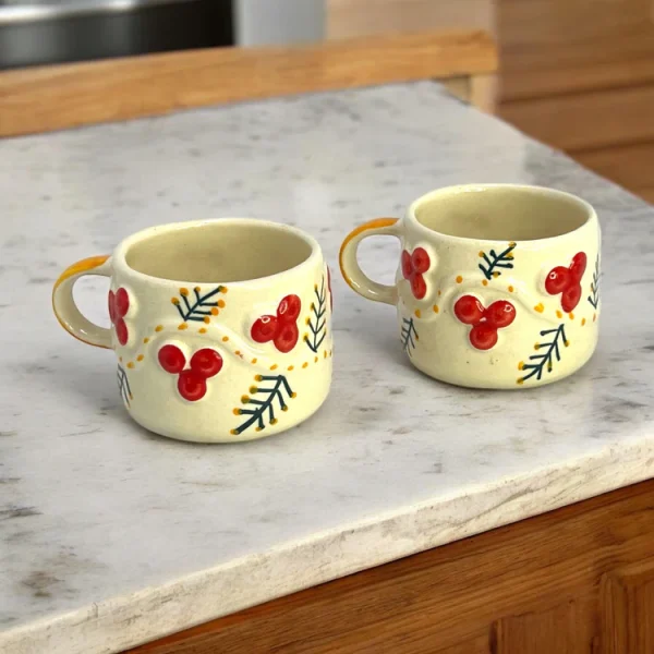 Clayful Homes CHERRY-LICIOUS MUGS – Handmade Ceramic Mugs - Image 3