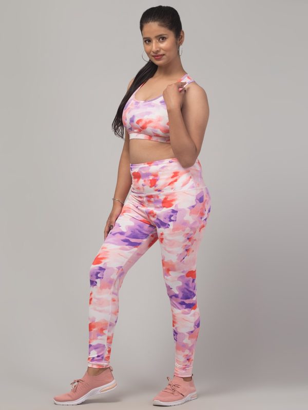 Latest Stylish High Quality Printed Sports Wear Set/Printed Gym Tights and Bra Set/Printed Yoga Wear Set For Women's & Girls