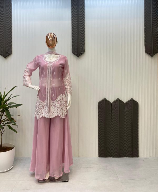 New Four-Piece Indo-Western Outfit for Trendy Wedding Season – Pink