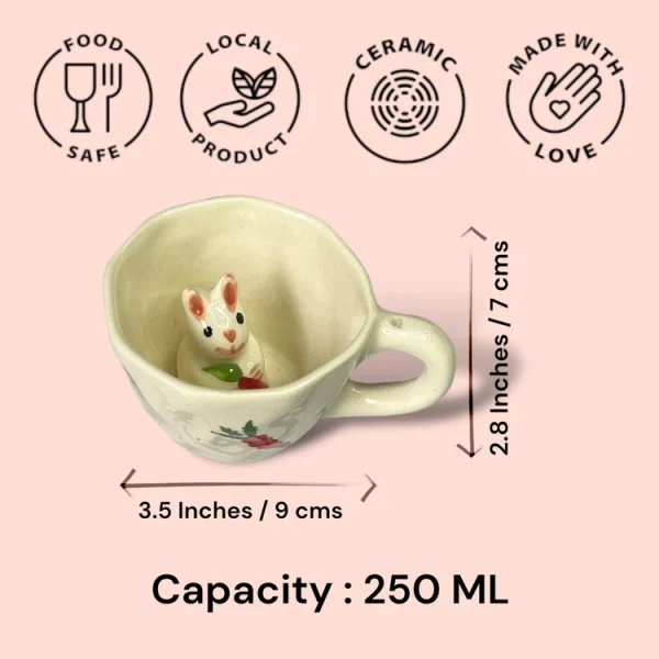 Clayful Homes RABBIT MUG – Handmade Ceramic Mug - Image 2