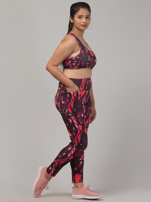 Latest Stylish High Quality Printed Sports Wear Set/Printed Gym Tights and Bra Set/Printed Yoga Wear Set For Women's & Girls - Image 9