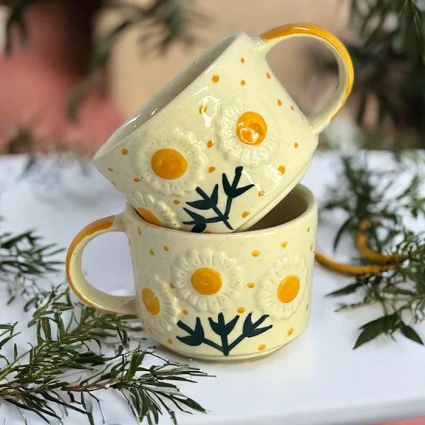 Clayful Homes SUNNY MUGS – Hand-Painted Ceramic Mugs for Every Sip - Image 4