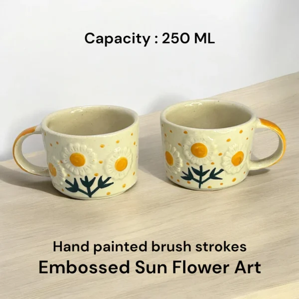 Clayful Homes SUNNY MUGS – Hand-Painted Ceramic Mugs for Every Sip - Image 2