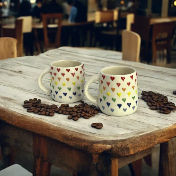 Clayful Homes COLORFUL HEARTS MUGS – Handmade Ceramic Mugs