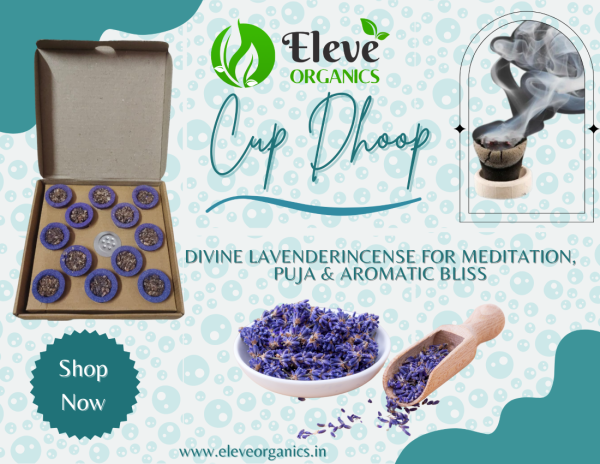 Elevemart Lavender Cup Dhoop – Premium Soothing Aromatic Incense for Relaxation, Meditation & Puja (Pack of 12+ 1 Burner Plate/Pack) | Havan Cups for Pooja, Home & Festivals | Natural Lavender Dhoop Original | Dhoop Cones | - Image 2