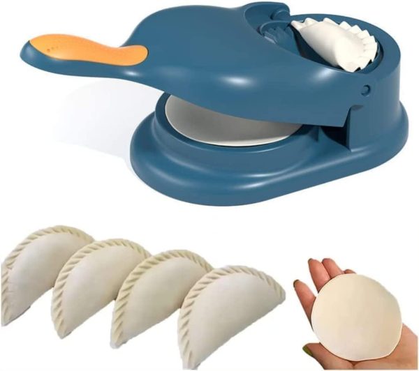 Holi Special 2 in 1 Dumpling Maker Ghughra Momos Maker Machine, Skin Press Mould for Gujiya Ghughra Mould Machine, Kitchen Dumpling Making Tool with Dumpling Puri Maker