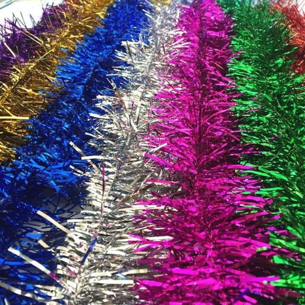 5 pieces Birthday Decoration or for Christmas Foil Tinsel Garland Decoration, for Holiday Tree Wall Rail Home Office Event