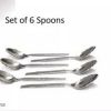 6 pieces steel spoons assorted design