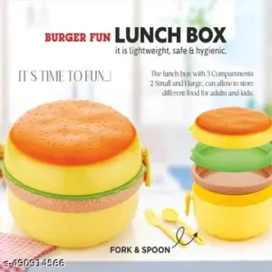 Burger Shape Plastic Kids Lunch Box