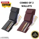 Valentine Gift Combo of 2 Album Black & Brown purse Men Wallet Collection Multispace Combo of 2 Album Black & Brown