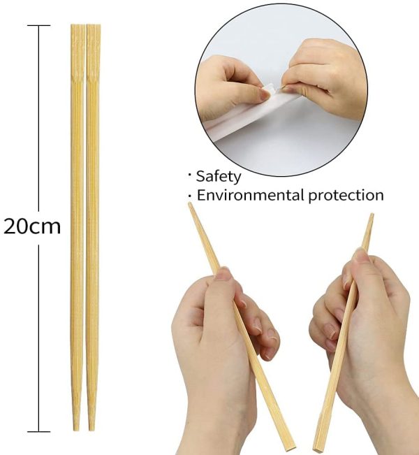 Disposable 10 Pairs Chinese Wooden Chopstick 7.5 inches - Image 2