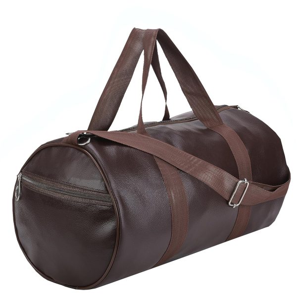 (Brown) Gym Bag for Men & Women Leather Gym Bag with Shoulder Strap Bag Yoga & Travel Bag for Boys & Girls Duffle Bag & Travelling Bag Outdoor