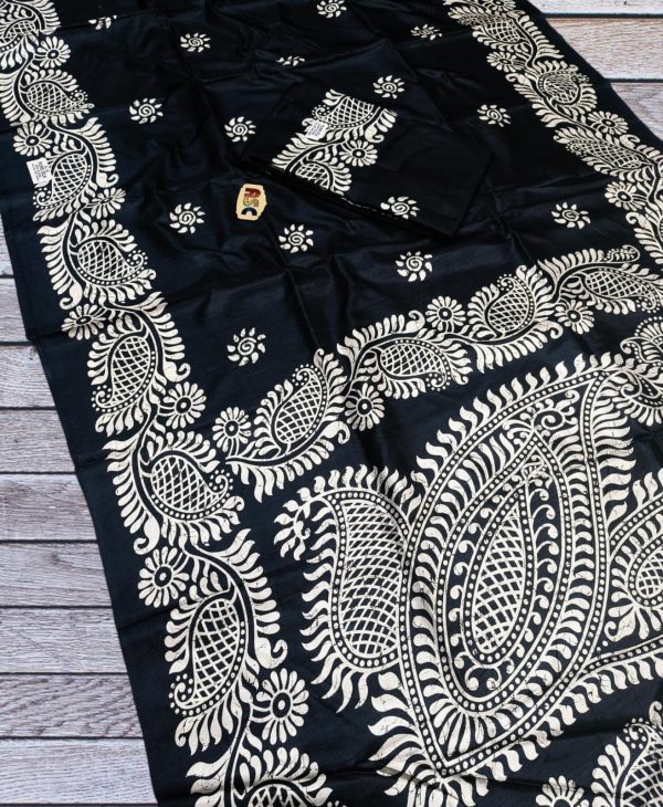 SEMI PURE SILK WORK DONE PRINTED SAREE - Image 8