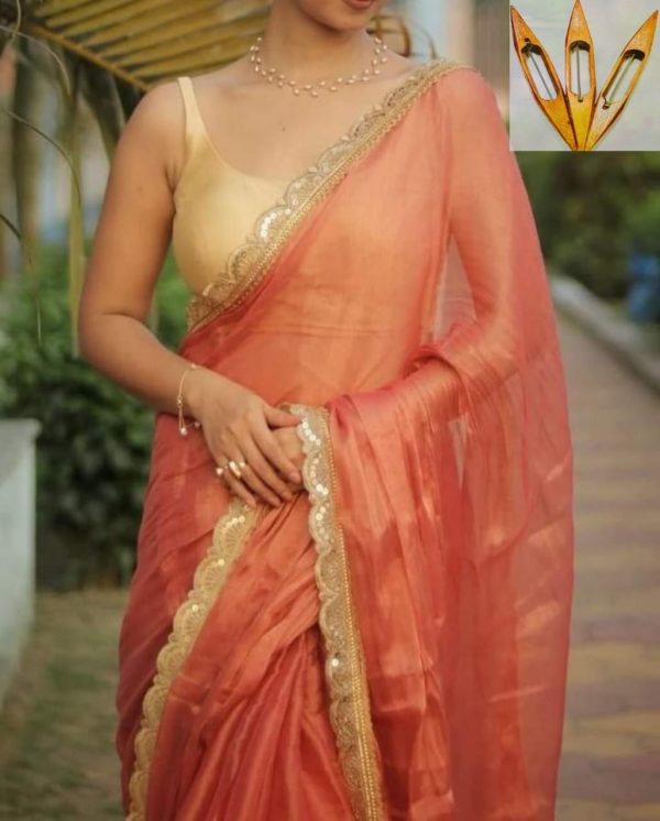 ELEGANT SAREE CREAFTED FROM RAGA TISSUE - Image 3