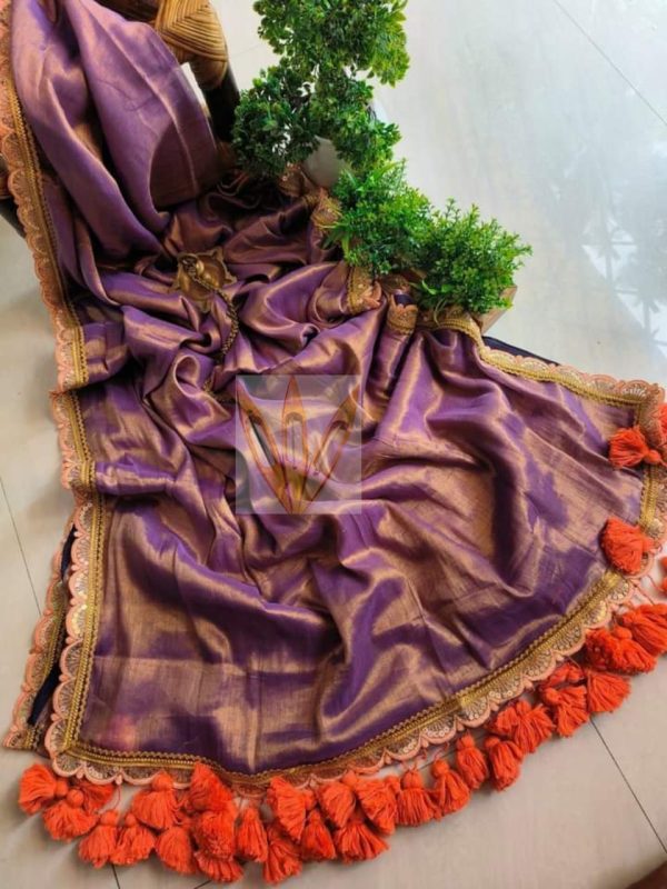 ELEGANT SAREE CREAFTED FROM RAGA TISSUE - Image 8