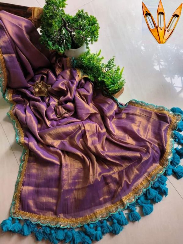 ELEGANT SAREE CREAFTED FROM RAGA TISSUE - Image 11