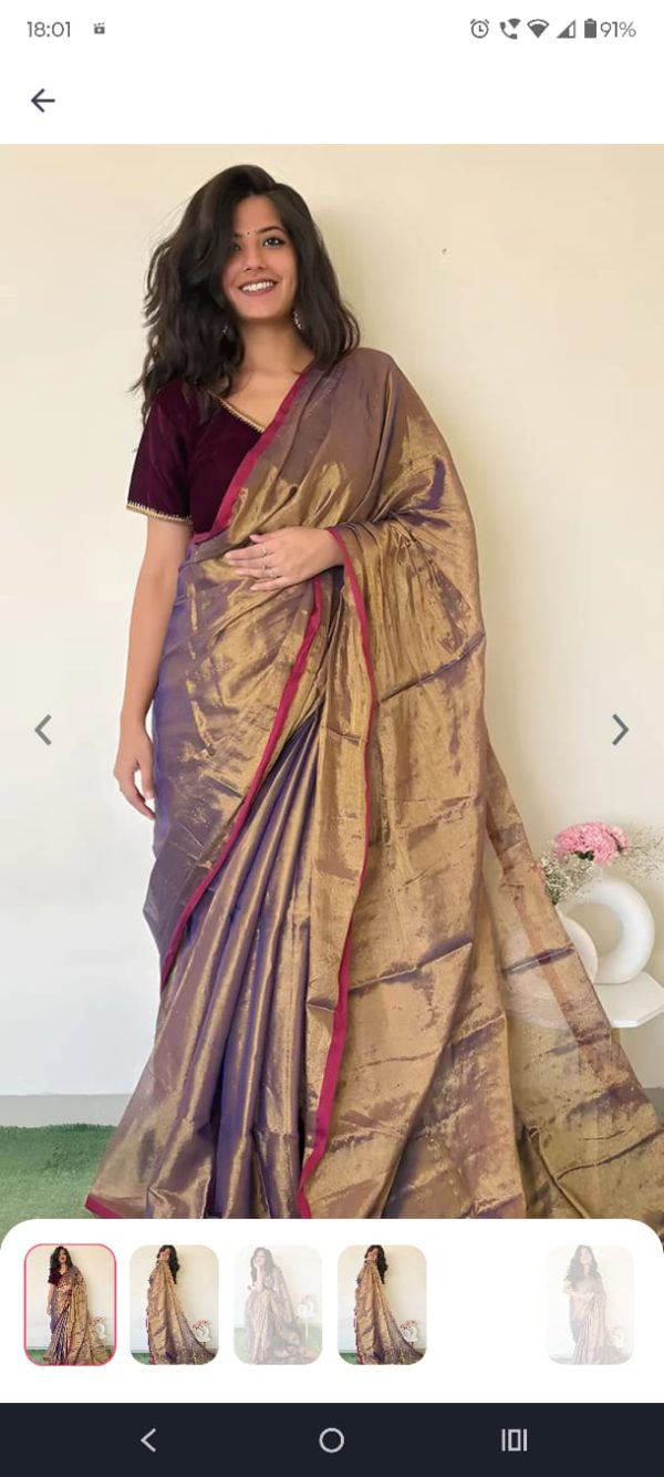 TISSUE SILK SAREE - Image 9