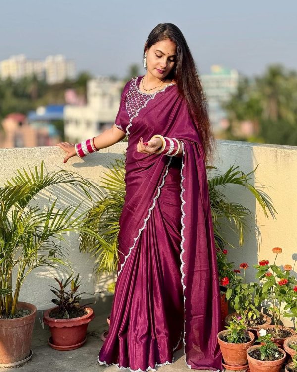 Crepe Silk Sarees Bollywood style - Image 3