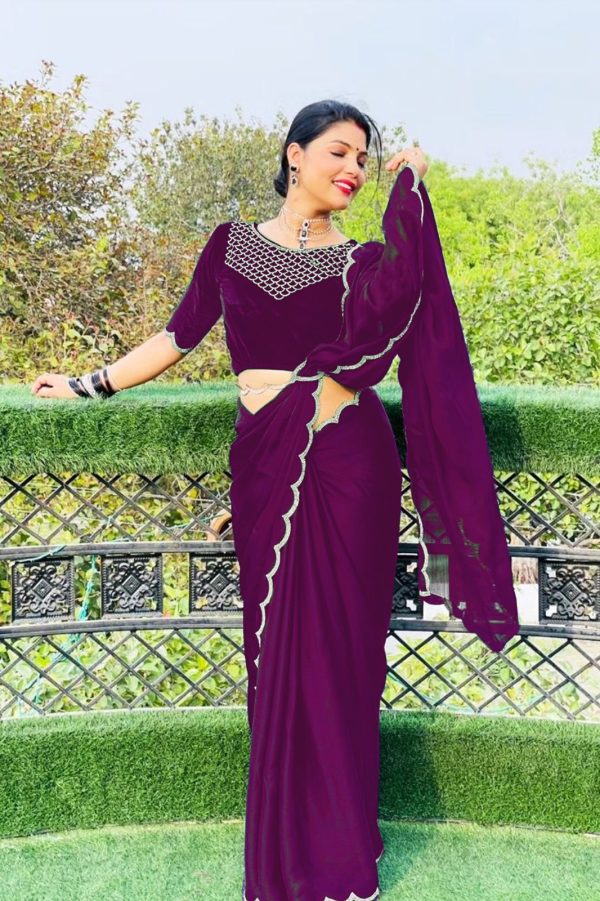 Crepe Silk Sarees Bollywood style - Image 6