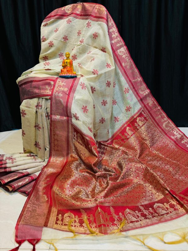 Tussar BALUCHARI JAAMDANI SAREE - Image 4