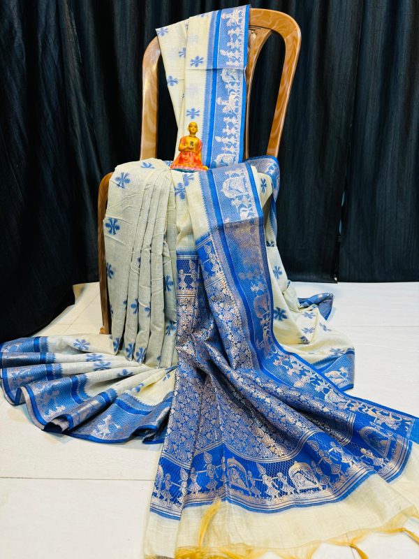 Tussar BALUCHARI JAAMDANI SAREE - Image 8