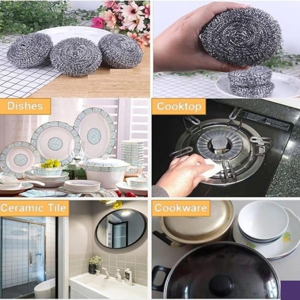 Pack of 6 Iron Scrub Juna Iron Scrub Juna Pcs Iron Scrub Multipurpose Utensils Cleaning Scrubbers,loha Juna - Image 2