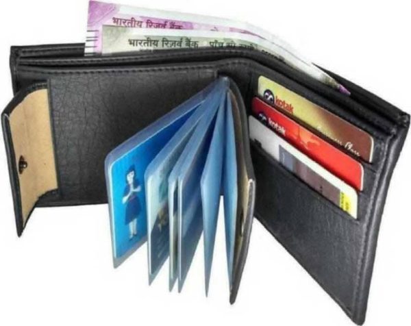 Valentine gift Multispace BLACK Album wallet Genuine Album Wallet for Men Credit Card Holder