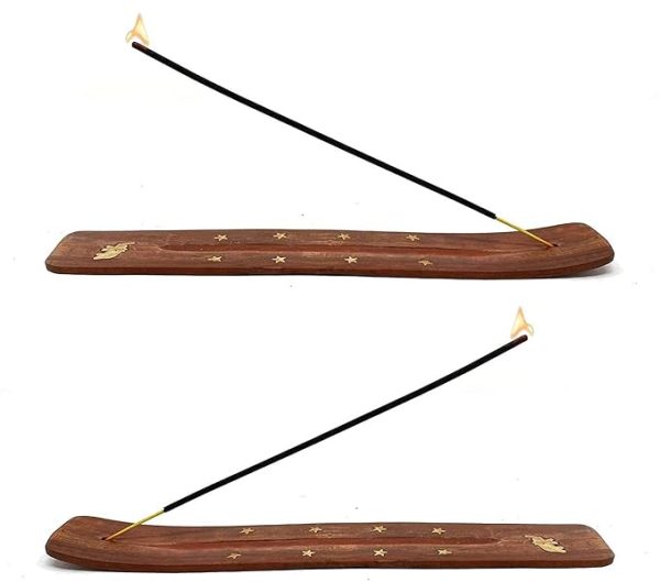 (Set of 2) Wooden Agarbatti Stand or Incense Stick Holder