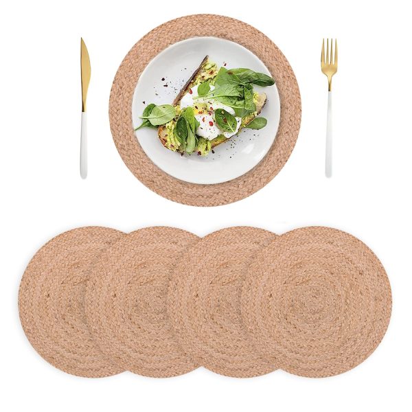 Jute Dining Table Mat 30x30cms Set of 4 - Image 4