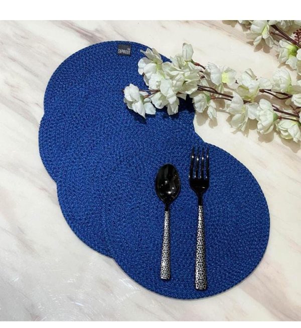 Blue Table Cotton Mat Set of 30x30Cms - Image 3