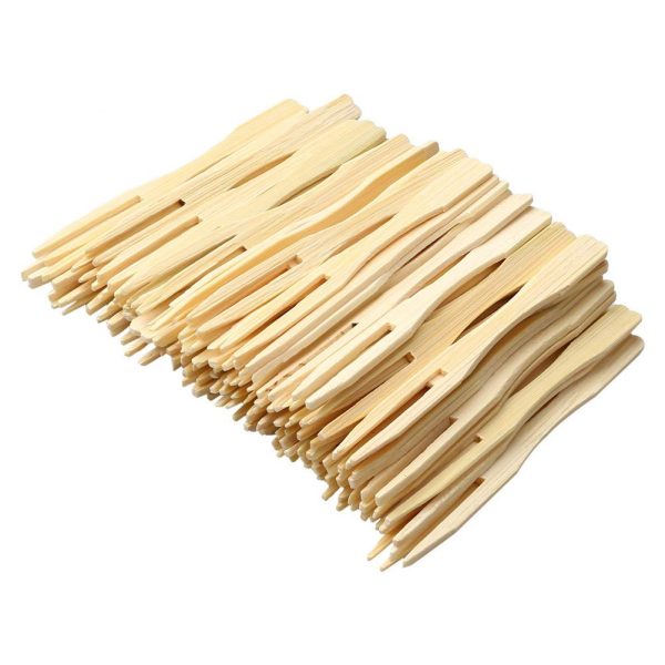 Wooden fruit fork Pack of 80 | Mini Fork for Snacks, Appetizers, and Desserts | Eco-Friendly Bamboo Cutlery for Parties and Events | Mini Cocktail Picks