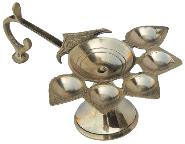 Brass Table Decor Oil Lamp Deepak 5 Wicks (FMAS317 B) - Image 2