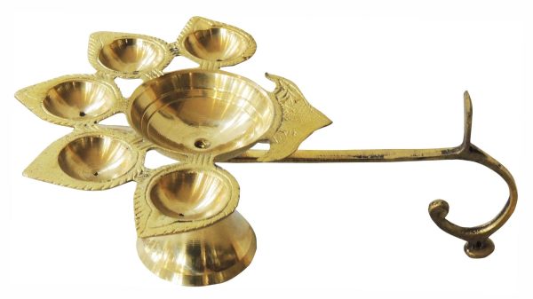 Brass Table Decor Oil Lamp Deepak 5 Wicks (FMAS317 E)