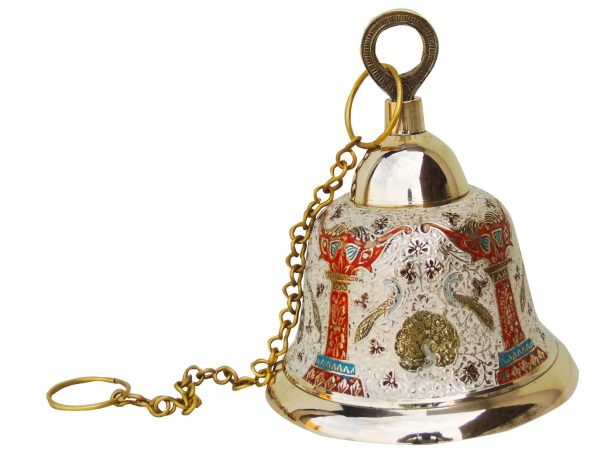 Brass Hanging Temple Pooja Bell, Bell White Color (FMAS511 A) - Image 2