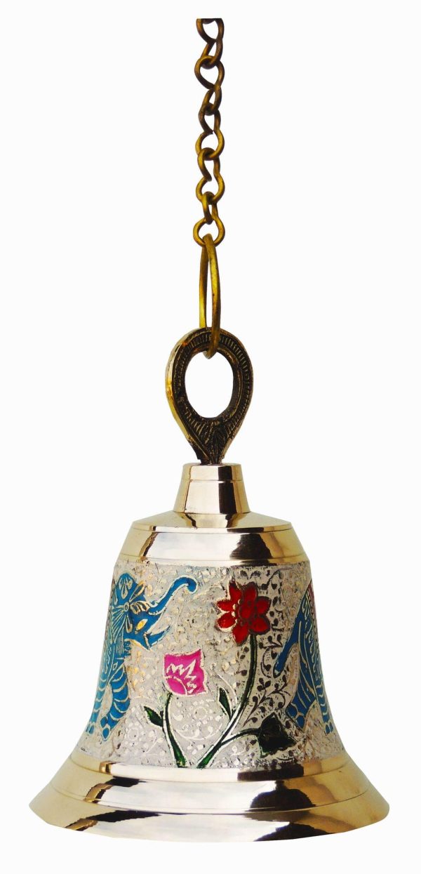 Brass Hanging Temple Pooja Bell, Bell White Color (FMAS513 C) - Image 3