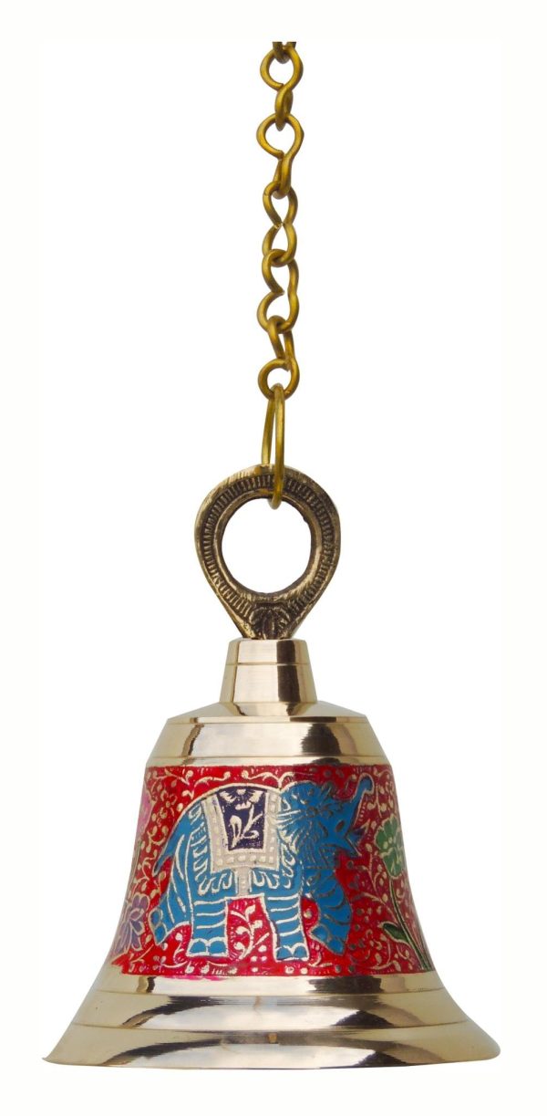 Brass Hanging Temple Pooja Bell, Bell Red Color (FMAS514 A) - Image 3