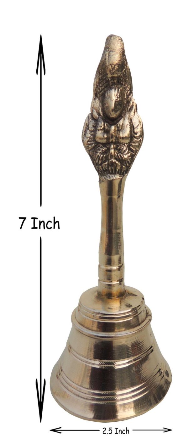 Brass Pooja Hand Bell, Garun Ganti (FMAS676 G) - Image 2