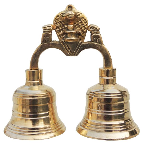 Brass Pooja 2 Combined Bell, Double Ganti (FMAS679 C)