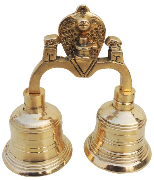 Brass Pooja 2 Combined Bell, Double Ganti (FMAS679 C) - Image 2