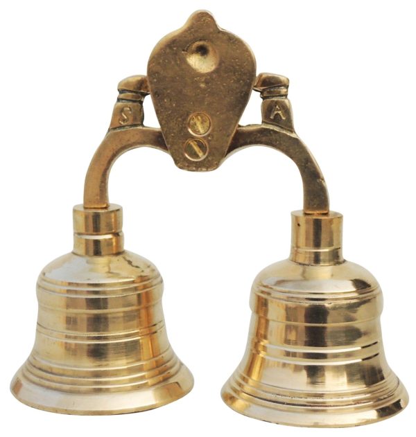 Brass Pooja 2 Combined Bell, Double Ganti (FMAS679 C) - Image 3