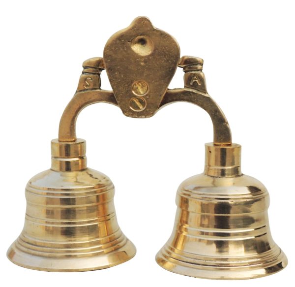 Brass Pooja 2 Combined Bell, Double Ganti (FMAS679 D) - Image 3