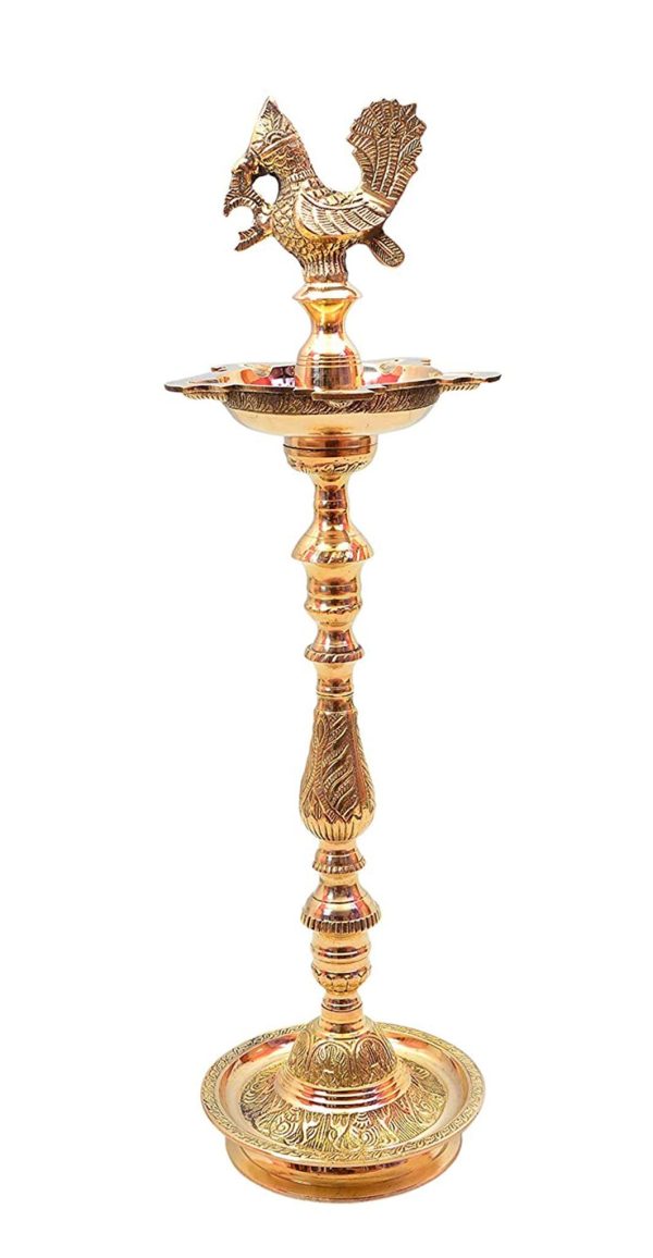 Brass Table Decor Mahabharat Oil Lamp Deepak (FMAS686 E)