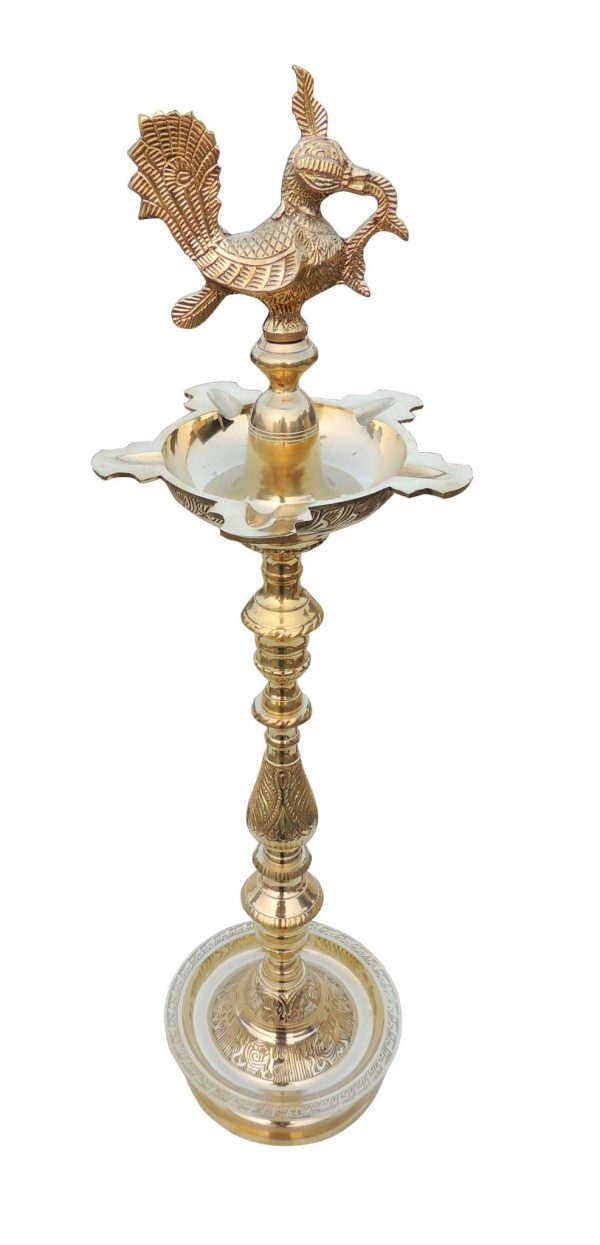 Brass Table Decor Mahabharat Oil Lamp, Deepak (FMAS686 G)