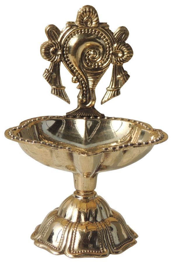 Brass Table Decor Oil Lamp, Shankh Deepak (FMAS776 C)