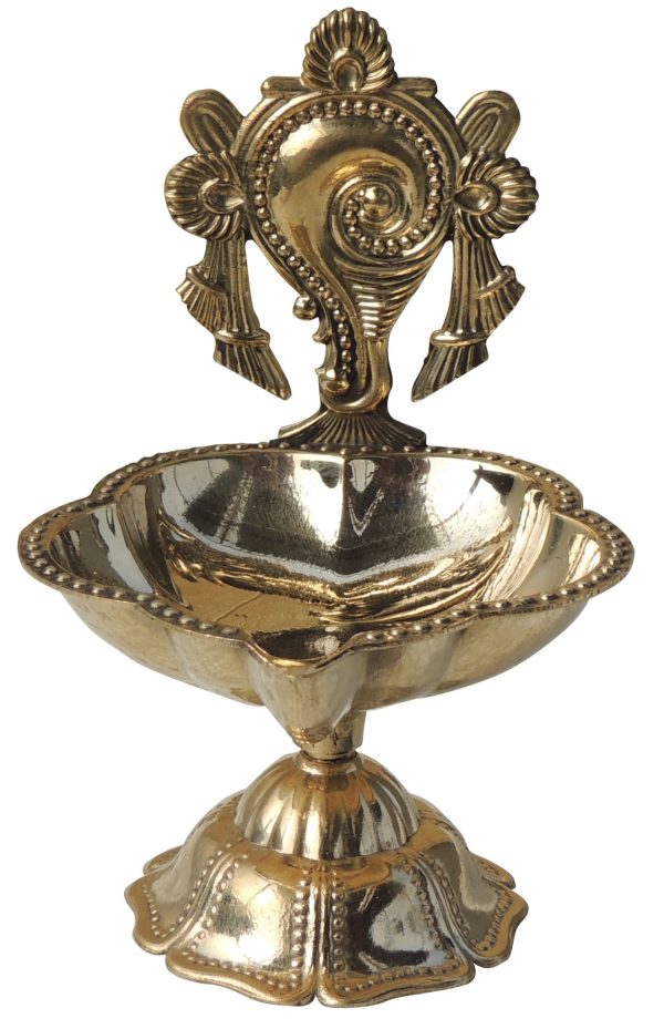 Brass Table Decor Oil Lamp, Shankh Deepak (FMAS776 E)