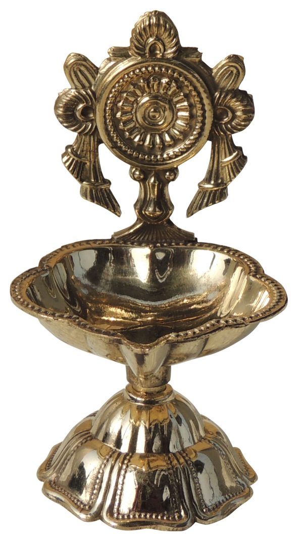 Brass Table Decor Oil Lamp, Shankh Deepak (FMAS777 B)