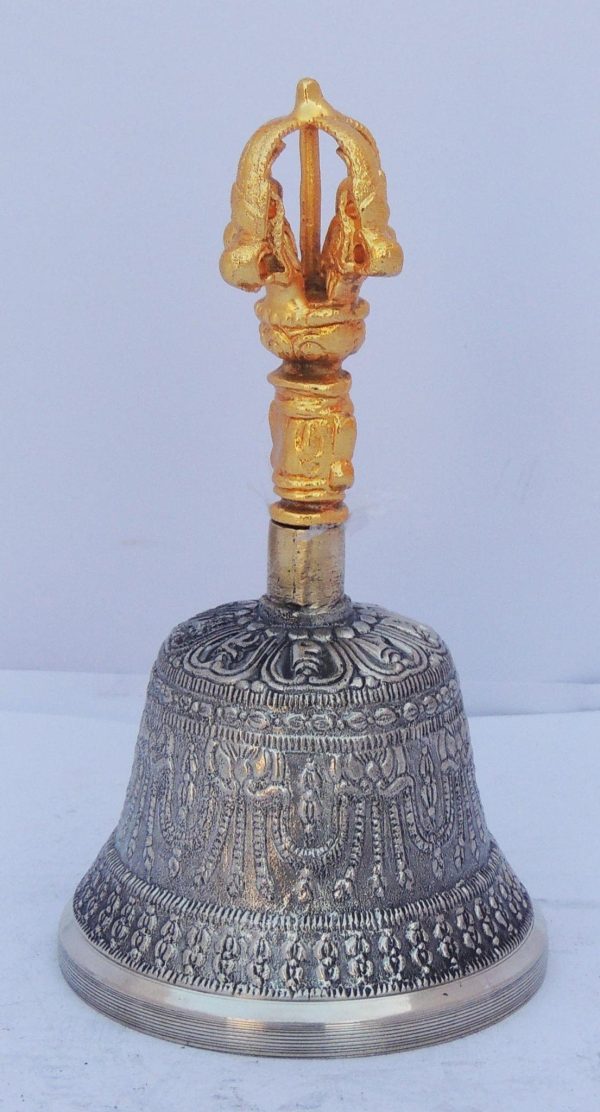 Pure Bronze Metal Hand Bell, Kansa Hand Bell No. 2 (ZMAS114 C) - Image 3